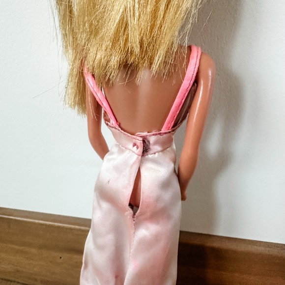 1966 Japan Blonde Malibu‎ Barbie Doll With Flower In Hair Pink Dress - Picture 6 of 13